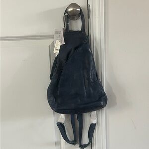 We The Free Navy Leather Backpack